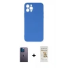 MARSİLYAN™- iPhone 12 Pro Max Kılıf Ahenk Serisi - Siyah Mat Seramik Nano Ekran Koruyucu + Neon Fosforlu Kamera Lens - MI