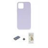 MARSİLYAN™- iPhone 12 Pro Max Kılıf Ahenk Serisi - Siyah Mat Seramik Nano Ekran Koruyucu + Renkli Kamera Lens Koruma Cam - YL