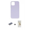 MARSİLYAN™- iPhone 12 Pro Max Kılıf Ahenk Serisi - Siyah Mat Seramik Nano Ekran Koruyucu + Renkli Kamera Lens Koruma Cam - SI