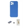 MARSİLYAN™- iPhone 12 Pro Max Kılıf Ahenk Serisi - Siyah Mat Seramik Nano Ekran Koruyucu + Renkli Kamera Lens Koruma Cam - SI