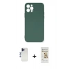 MARSİLYAN™- iPhone 12 Pro Max Kılıf Ahenk Serisi - Siyah Mat Seramik Nano Ekran Koruyucu + Shine Kamera Lens - LT