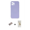 MARSİLYAN™- iPhone 12 Pro Max Kılıf Ahenk Serisi - Siyah Mat Seramik Nano Ekran Koruyucu + Shine Kamera Lens Koruma Cam - SABE