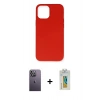 MARSİLYAN™- iPhone 12 Pro Max Kılıf Ahenk Serisi - Siyah Polymer Nano Ekran Koruyucu + Neon Fosforlu Kamera Lens - BZ