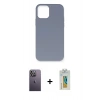MARSİLYAN™- iPhone 12 Pro Max Kılıf Ahenk Serisi - Siyah Polymer Nano Ekran Koruyucu + Neon Fosforlu Kamera Lens - BZ