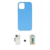 MARSİLYAN™- iPhone 12 Pro Max Kılıf Ahenk Serisi - Siyah Polymer Nano Ekran Koruyucu + Shine Kamera Lens - GD