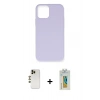 MARSİLYAN™- iPhone 12 Pro Max Kılıf Ahenk Serisi - Siyah Polymer Nano Ekran Koruyucu + Shine Kamera Lens - GD
