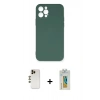 MARSİLYAN™- iPhone 12 Pro Max Kılıf Ahenk Serisi - Siyah Polymer Nano Ekran Koruyucu + Shine Kamera Lens - GD