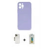 MARSİLYAN™- iPhone 12 Pro Max Kılıf Ahenk Serisi - Siyah Polymer Nano Ekran Koruyucu + Shine Kamera Lens - GD