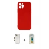 MARSİLYAN™- iPhone 12 Pro Max Kılıf Ahenk Serisi - Siyah Polymer Nano Ekran Koruyucu + Shine Kamera Lens - GD