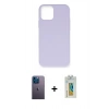 MARSİLYAN™- iPhone 12 Pro Max Kılıf Ahenk Serisi - Siyah Polymer Nano Ekran Koruyucu + Neon Fosforlu Kamera Lens - MI