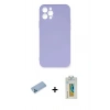 MARSİLYAN™- iPhone 12 Pro Max Kılıf Ahenk Serisi - Siyah Polymer Nano Ekran Koruyucu + Shine Kamera Lens Koruma Cam - MI