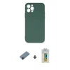 MARSİLYAN™- iPhone 12 Pro Max Kılıf Ahenk Serisi - Siyah Polymer Nano Ekran Koruyucu + Shine Kamera Lens Koruma Cam - SH