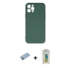 MARSİLYAN™- iPhone 12 Pro Max Kılıf Ahenk Serisi - Siyah Polymer Nano Ekran Koruyucu + Shine Kamera Lens Koruma Cam - MI