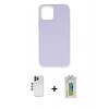 MARSİLYAN™- iPhone 12 Pro Max Kılıf Ahenk Serisi - Siyah Polymer Nano Ekran Koruyucu + Shine Kamera Lens - LT