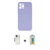 MARSİLYAN™- iPhone 12 Pro Max Kılıf Ahenk Serisi - Siyah Polymer Nano Ekran Koruyucu + Shine Kamera Lens - LT