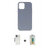 MARSİLYAN™- iPhone 12 Pro Max Kılıf Ahenk Serisi - Siyah Polymer Nano Ekran Koruyucu + Shine Kamera Lens - LT
