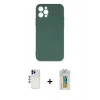 MARSİLYAN™- iPhone 12 Pro Max Kılıf Ahenk Serisi - Siyah Polymer Nano Ekran Koruyucu + Shine Kamera Lens - LT