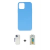 MARSİLYAN™- iPhone 12 Pro Max Kılıf Ahenk Serisi - Siyah Polymer Nano Ekran Koruyucu + Shine Kamera Lens - LT