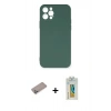 MARSİLYAN™- iPhone 12 Pro Max Kılıf Ahenk Serisi - Siyah Polymer Nano Ekran Koruyucu + Shine Kamera Lens Koruma Cam - SABE