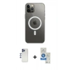MARSİLYAN™- iPhone 12 Pro Max Kılıf Ahenk Yansıma Prime - Şeffaf Royal Nano Ekran Koruyucu + Shine Kamera Lens - LT
