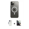 MARSİLYAN™- iPhone 12 Pro Max Kılıf Ahenk Yansıma Prime - Şeffaf Temperli Cam Ekran Koruyucu + Shine Kamera Lens - LT