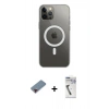 MARSİLYAN™- iPhone 12 Pro Max Kılıf Ahenk Yansıma Prime - Şeffaf Uv Polymer Nano Ekran Koruyucu + Kırmızı Metal Kamera Lens Koruma Cam