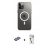 MARSİLYAN™- iPhone 12 Pro Max Kılıf Ahenk Yansıma Prime - Şeffaf Uv Polymer Nano Ekran Koruyucu + Renkli Kamera Lens Koruma Cam - MI