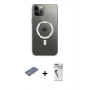 MARSİLYAN™- iPhone 12 Pro Max Kılıf Ahenk Yansıma Prime - Şeffaf Uv Polymer Nano Ekran Koruyucu + Renkli Kamera Lens Koruma Cam - PE