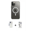 MARSİLYAN™- iPhone 12 Pro Max Kılıf Ahenk Yansıma Prime - Şeffaf Uv Polymer Nano Ekran Koruyucu + Shine Kamera Lens - LT