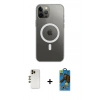 MARSİLYAN™- iPhone 12 Pro Max Kılıf Ahenk Yansıma Prime - Siyah 18D Cam Ekran Koruyucu + Shine Kamera Lens - GD