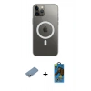 MARSİLYAN™- iPhone 12 Pro Max Kılıf Ahenk Yansıma Prime - Siyah 18D Cam Ekran Koruyucu + Shine Kamera Lens Koruma Cam - GS