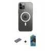 MARSİLYAN™- iPhone 12 Pro Max Kılıf Ahenk Yansıma Prime - Siyah 18D Cam Ekran Koruyucu + Renkli Kamera Lens Koruma Cam - YL