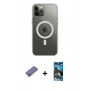MARSİLYAN™- iPhone 12 Pro Max Kılıf Ahenk Yansıma Prime - Siyah 34D Izgaralı Cam + Metal Kamera Lens Koruma Cam - GD