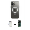 MARSİLYAN™- iPhone 12 Pro Max Kılıf Ahenk Yansıma Prime - Siyah 360 Mat Full Body Arka Koruyucu + Shine Kamera Lens - LT