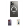 MARSİLYAN™- iPhone 12 Pro Max Kılıf Ahenk Yansıma Prime - Siyah 6D Mat Seramik Hayalet Nano Ekran Koruyucu + Neon Fosforlu Kamera Lens - TU