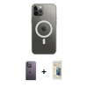 MARSİLYAN™- iPhone 12 Pro Max Kılıf Ahenk Yansıma Prime - Siyah 6D Mat Seramik Hayalet Nano Ekran Koruyucu + Neon Fosforlu Kamera Lens - BZ