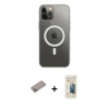 MARSİLYAN™- iPhone 12 Pro Max Kılıf Ahenk Yansıma Prime - Siyah 6D Mat Seramik Hayalet Nano Ekran Koruyucu + Sierra Blue Shine Kamera Lens Koruma Cam