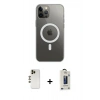 MARSİLYAN™- iPhone 12 Pro Max Kılıf Ahenk Yansıma Prime - Siyah Bilvis Hayalet Cam Ekran Koruyucu + Gold Shine Kamera Lens