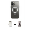 MARSİLYAN™- iPhone 12 Pro Max Kılıf Ahenk Yansıma Prime - Siyah Bilvis Hayalet Cam Ekran Koruyucu + Shine Kamera Lens - GD