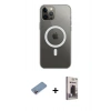 MARSİLYAN™- iPhone 12 Pro Max Kılıf Ahenk Yansıma Prime - Siyah Bilvis Hayalet Cam Ekran Koruyucu + Shine Kamera Lens Koruma Cam - PE