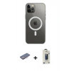 MARSİLYAN™- iPhone 12 Pro Max Kılıf Ahenk Yansıma Prime - Siyah Bilvis Hayalet Cam Ekran Koruyucu + Pembe Renkli Kamera Lens Koruma Cam