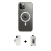 MARSİLYAN™- iPhone 12 Pro Max Kılıf Ahenk Yansıma Prime - Siyah Bilvis Hayalet Cam Ekran Koruyucu + Shine Kamera Lens - LT