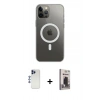 MARSİLYAN™- iPhone 12 Pro Max Kılıf Ahenk Yansıma Prime - Siyah Bilvis Hayalet Cam Ekran Koruyucu + Shine Kamera Lens - LT