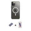MARSİLYAN™- iPhone 12 Pro Max Kılıf Ahenk Yansıma Prime - Siyah Joko 5D Cam + Metal Kamera Lens Koruma Cam - GD