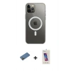 MARSİLYAN™- iPhone 12 Pro Max Kılıf Ahenk Yansıma Prime - Siyah Joko 5D Cam + Gold Shine Kamera Lens Koruma Cam