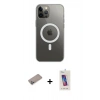 MARSİLYAN™- iPhone 12 Pro Max Kılıf Ahenk Yansıma Prime - Siyah Joko 5D Cam + Shine Kamera Lens Koruma Cam - SABE