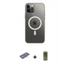 MARSİLYAN™- iPhone 12 Pro Max Kılıf Ahenk Yansıma Prime - Siyah Joko Magic 5D Hayalet Cam + Turuncu Renkli Kamera Lens Koruma Cam