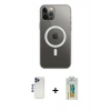 MARSİLYAN™- iPhone 12 Pro Max Kılıf Ahenk Yansıma Prime - Siyah Polymer Nano Ekran Koruyucu + Shine Kamera Lens - LT