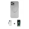 MARSİLYAN™- iPhone 12 Pro Max Kılıf Akış Minimal Özel Seri - Şeffaf 360 Full Body Arka Koruyucu + Shine Kamera Lens - LT