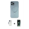 MARSİLYAN™- iPhone 12 Pro Max Kılıf Akış Minimal Özel Seri - Şeffaf 360 Full Body Arka Koruyucu + Shine Kamera Lens - LT